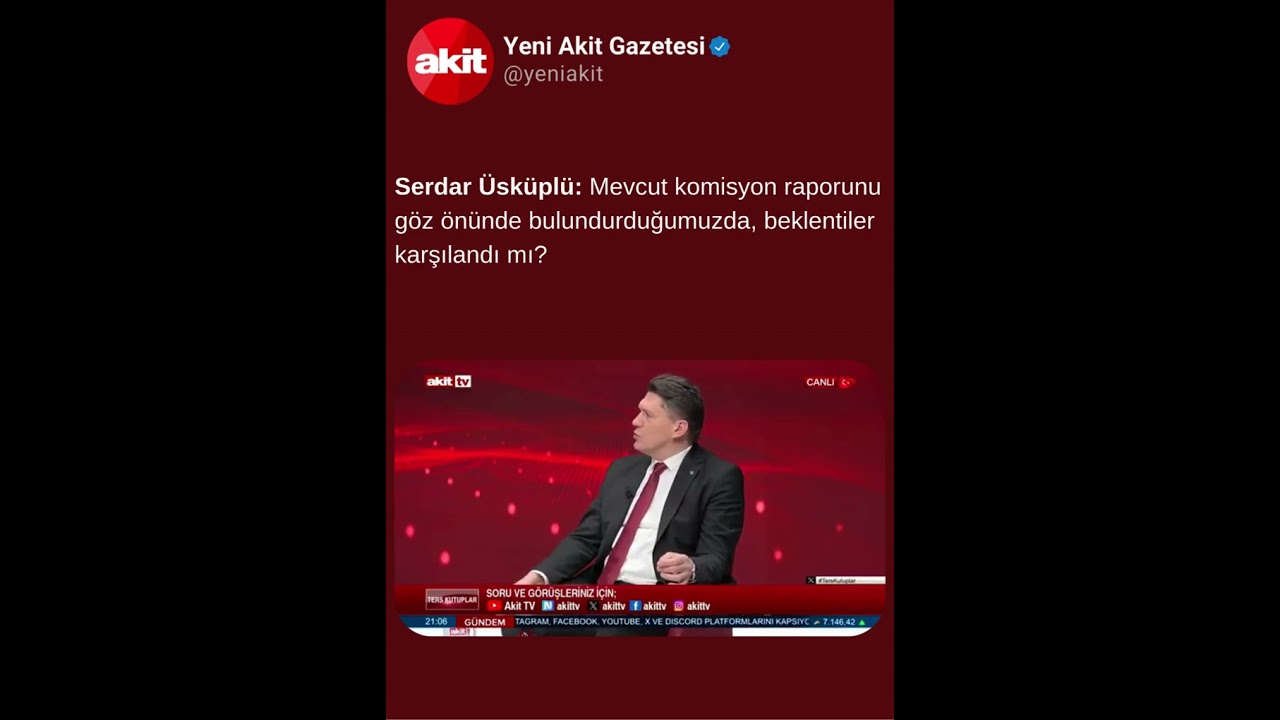 Serdar &Uuml;sk&uuml;pl&uuml;: Mevcut komisyon raporunu g&ouml;z &ouml;n&uuml;nde bulundurduğumuzda, beklentiler karşılandı mı?