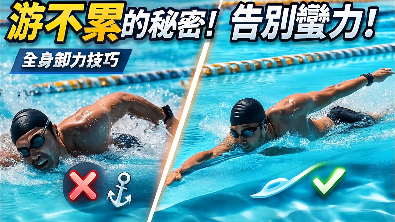 自由泳如何卸下全身的力氣，讓你輕鬆暢遊不累#游泳 #swimming #swim #推薦#游泳不累#自由泳輕鬆#游泳卸力#長距離游泳技巧#游不累的秘密#自由泳全身發力#自由泳流線型#自由泳抓水
