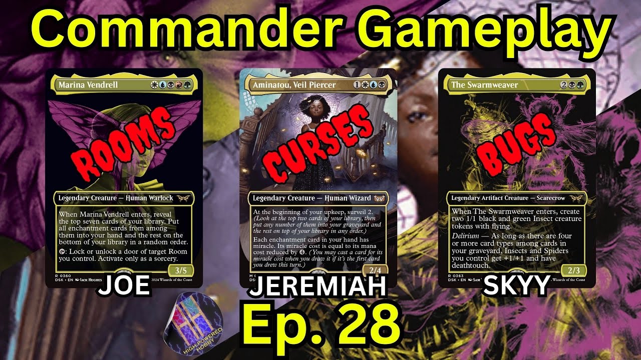 Игровой процесс Commander Ep.28 Marina Vendrell v Aminatou, veil piercer (curses) v The Swarmweav...