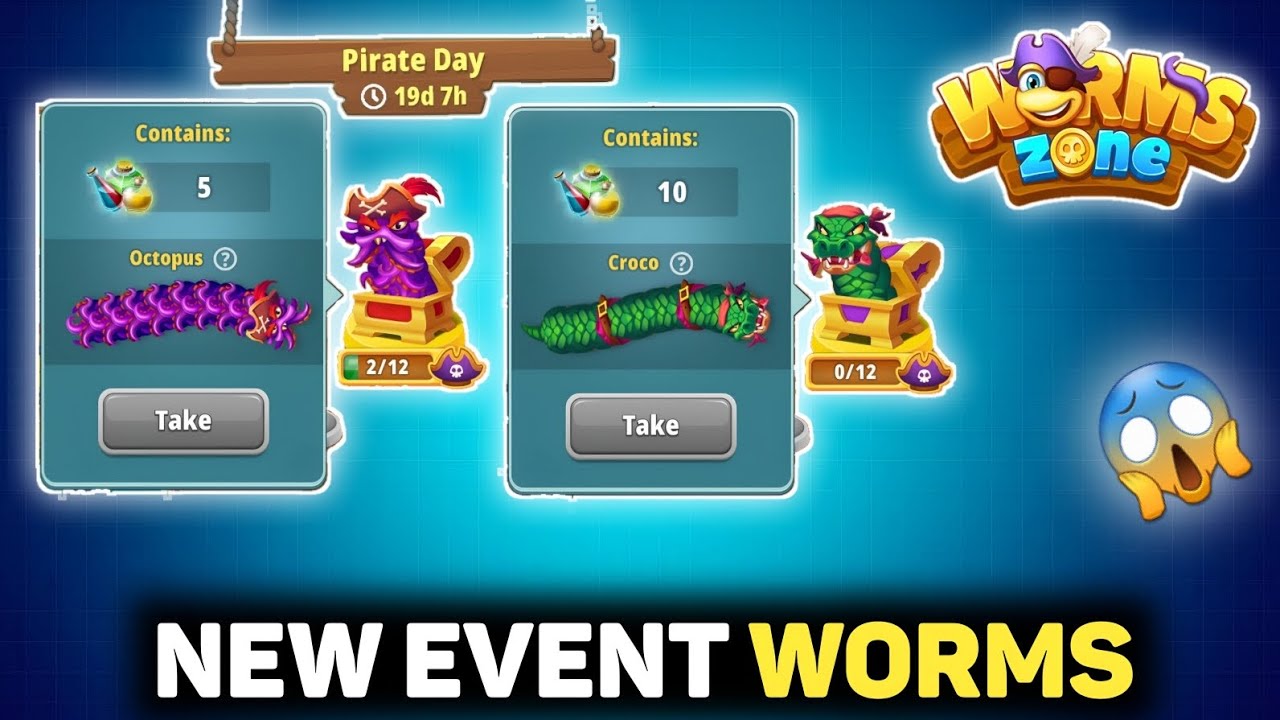 NEW EVENT WORMS 😱 In Worm Zone | Pirate Day Event Worms In Worm Zone | Worm Zone New Update