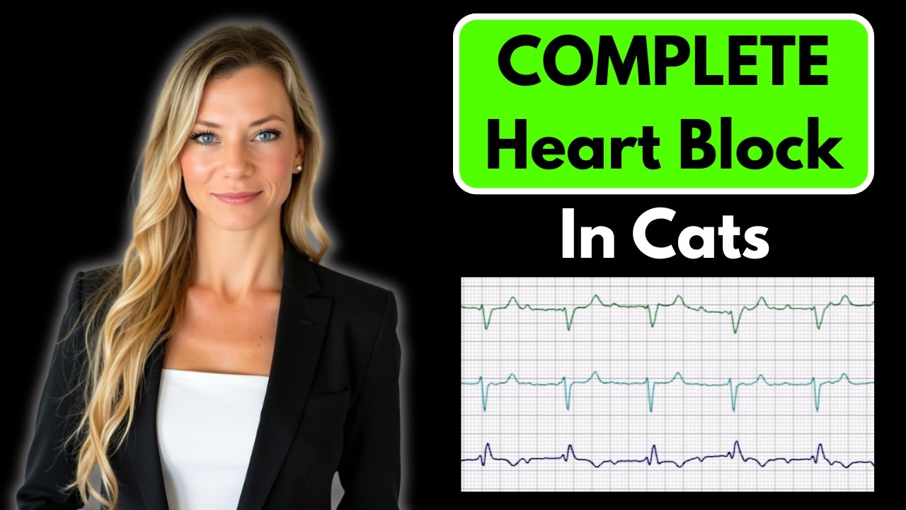 3rd Degree AV Block in a Cat | ECG Rhythm Series