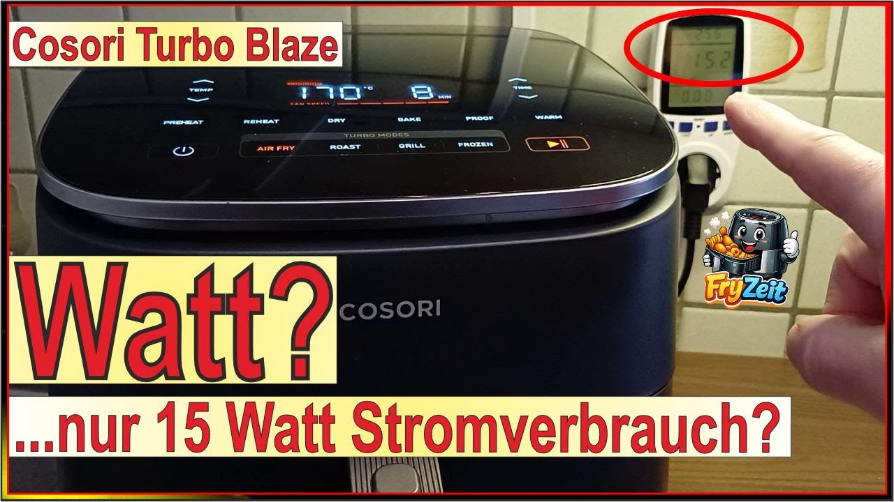 Cosori Turbo Blaze Heißluftfritteuse ♨️ Stromverbrauch nur 15 Watt?🔌Strom Messung & Strom Messgerät