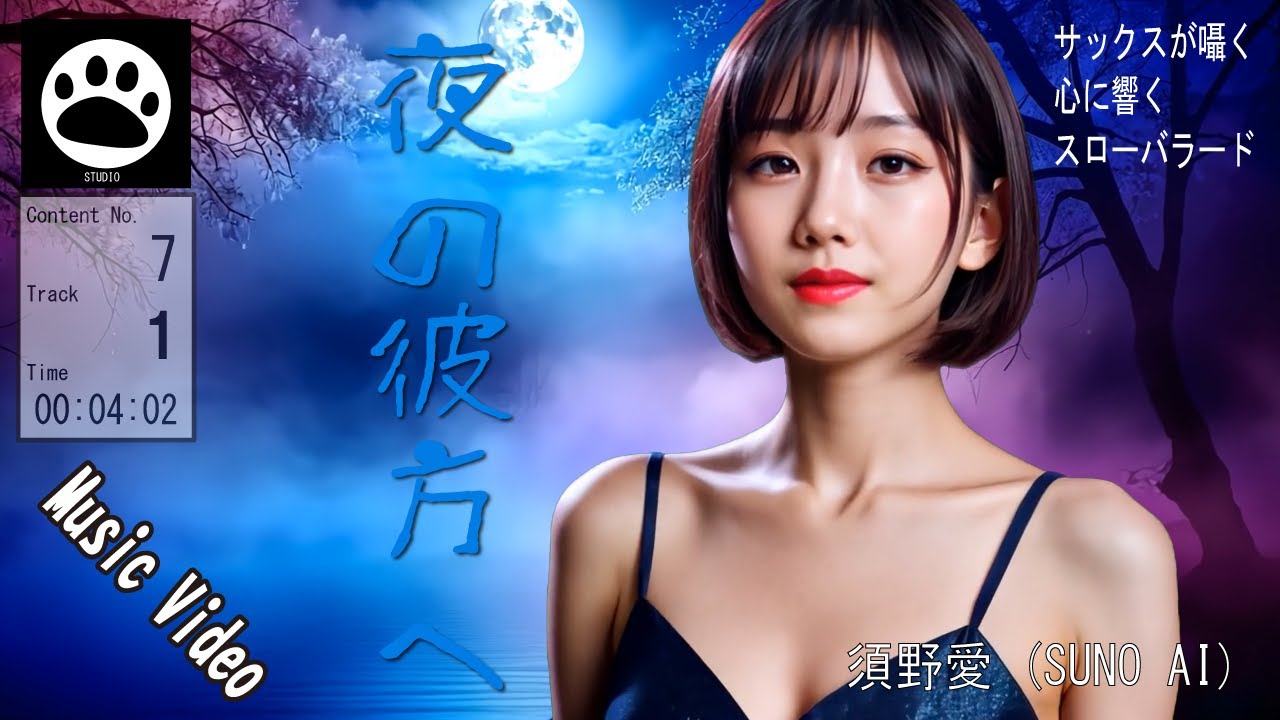 夜の彼方へMV [須野愛] #サックス が囁く心に響く #スローバラード