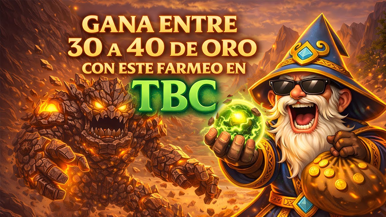 GANA ENTRE 30 A 40 DE ORO EN 1 HORA CON ESTE FARMEO EN WOW CLASSIC TBC ANIVERSARIO