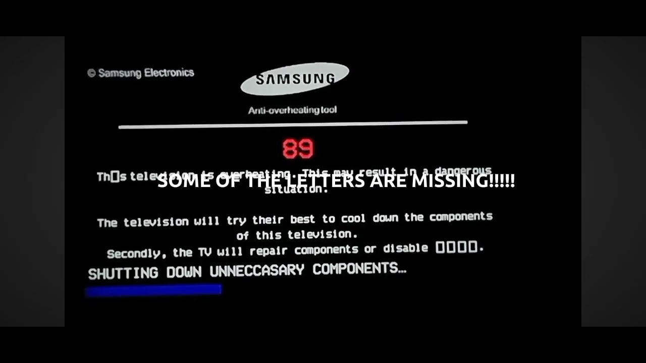 Samsung TV (Internet@TV models) Overheating killscreen Credits by @TheGreatUnknown Productions