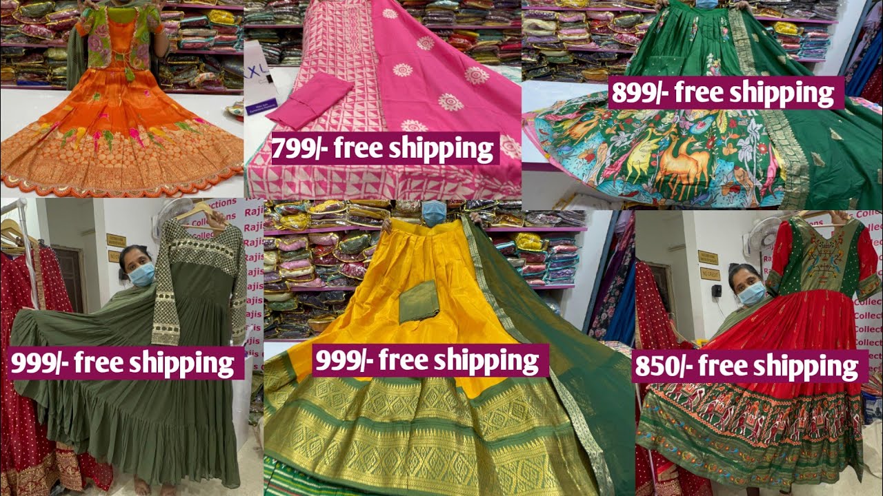 DOUBLE SHOCKING PRICE on most trending 3 peice sets long frocks lehangas