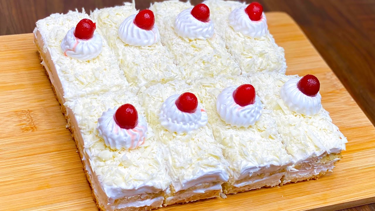 White Forest Pastry Cake Recipe Without Oven | White Forest Cake Recipe