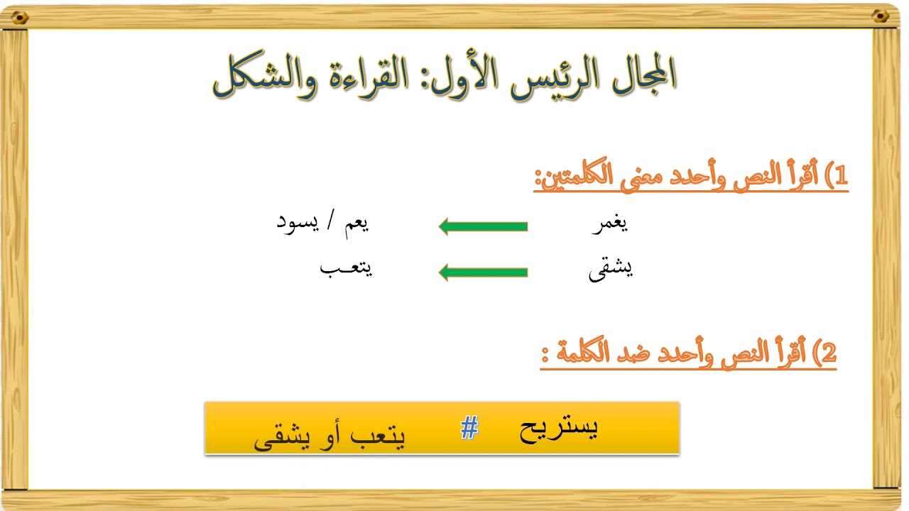 دعم وتقويم المستوى السادس ابتدائي نموذج امتحان موحد الجزء الأول