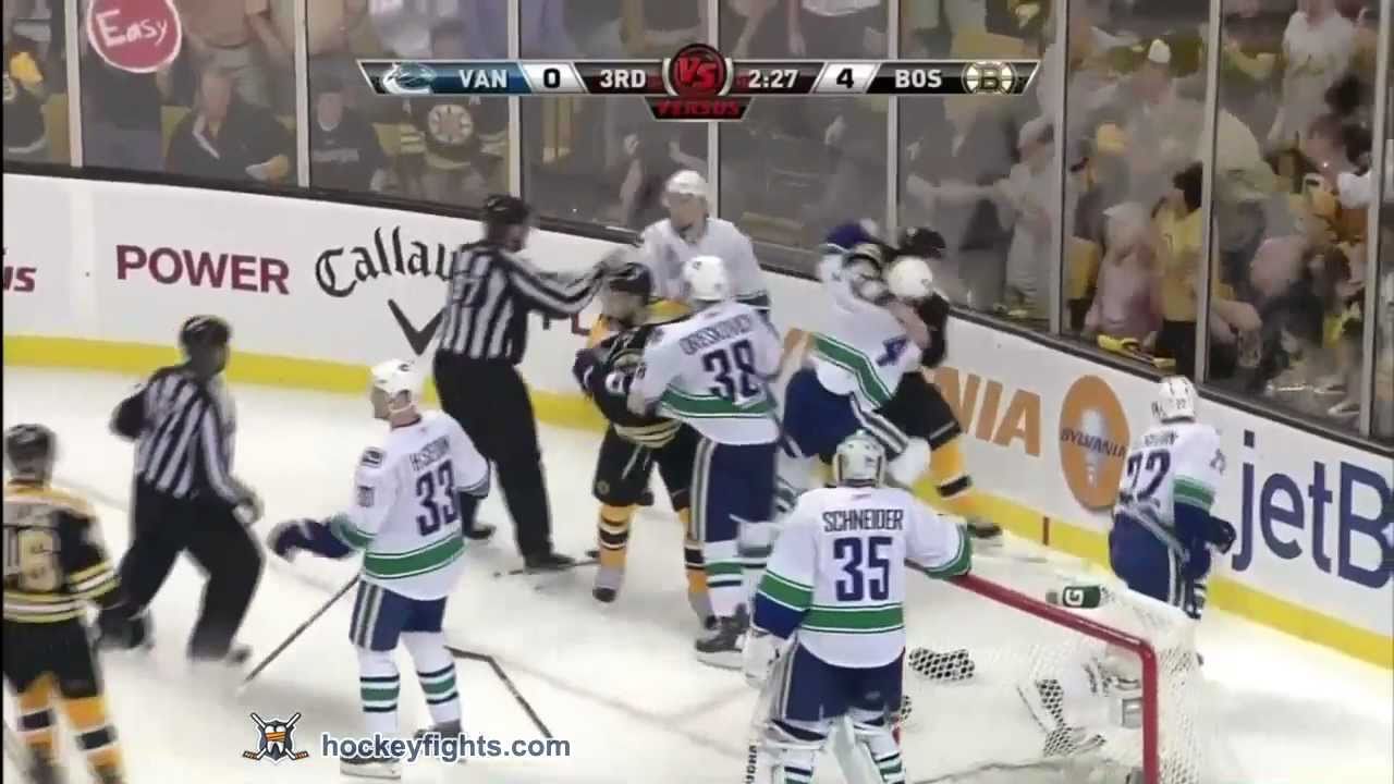 Brad Marchand upends Daniel Sedin Jun 8, 2011