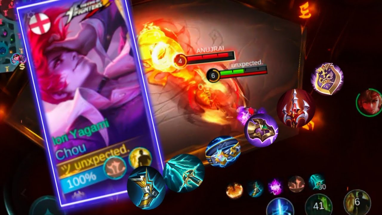 Chou gameplay sustain build yin was hungry to kill me india ranking chou-MLBB.........