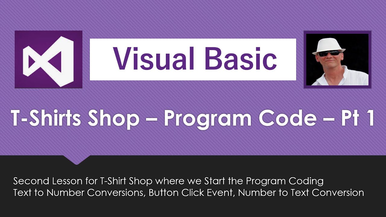 VB.NET T-Shirts Shop - Make VB Code Part 1  -Black Tee Calculate Buy and Cancel Buttons Visual Basic