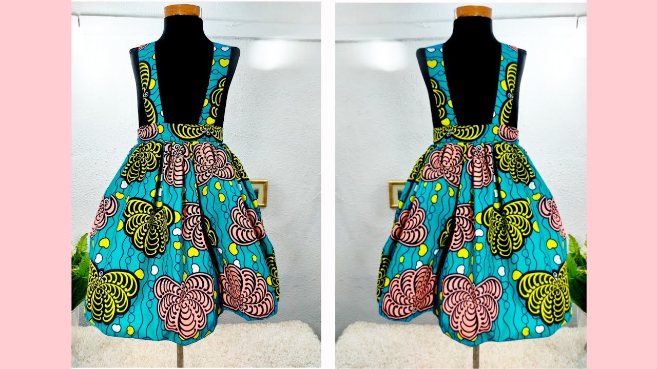 How To Make Ankara Pinafore skirt | Short dress/  DIY