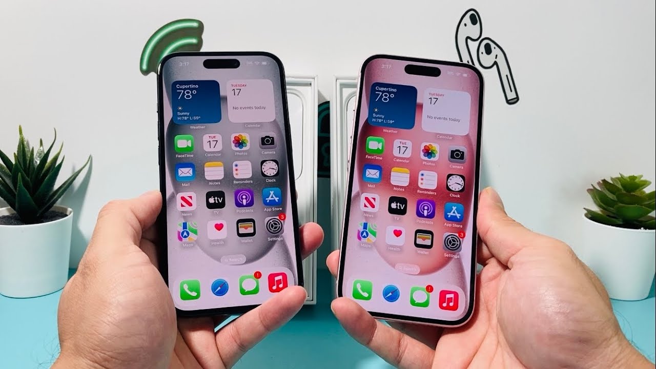 iPhone 15 Black vs Pink Color Comparison