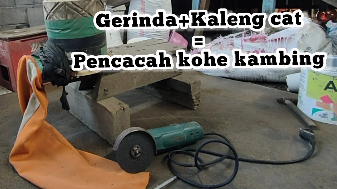 Membuat mesin pencacah kohe kambing.