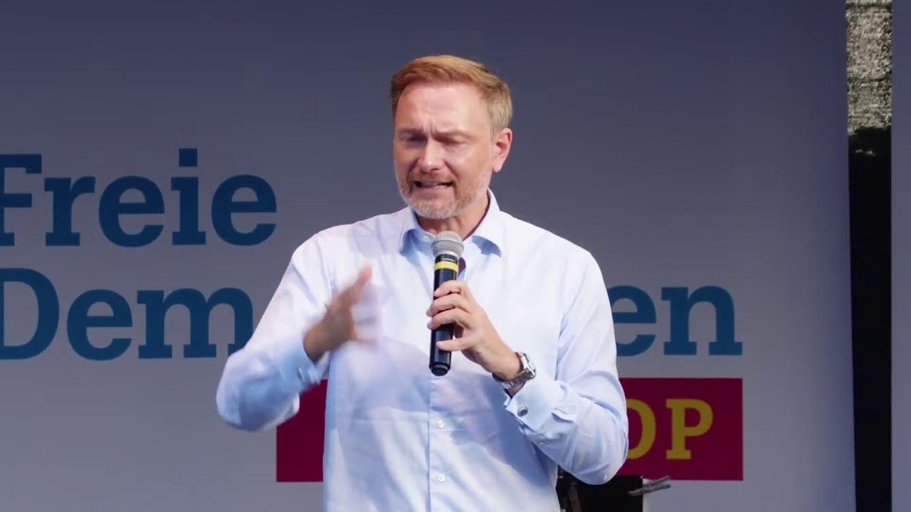 Christian Lindner, Marie-Agnes Strack-Zimmermann, Johannes Vogel in Düsseldorf auf dem Schadowplatz
