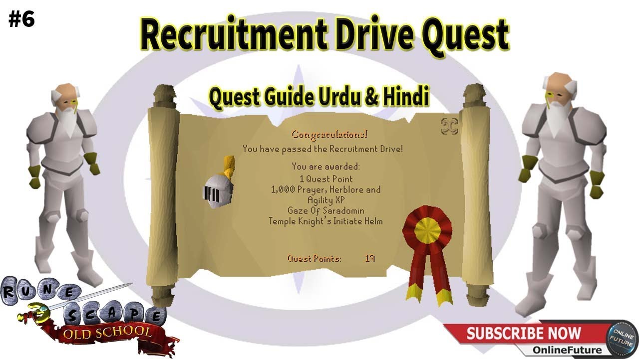 OSRS│How To Complete Recruitment Drive Quest 2019 │Quick Quest Guide │Urdu Hindi