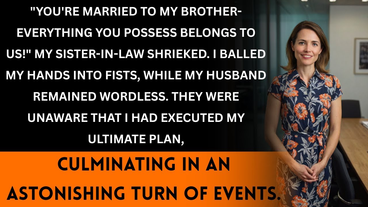 Everything you own is ours, by marriage! my sister-in-law yelled. My husband stayed silent—until now