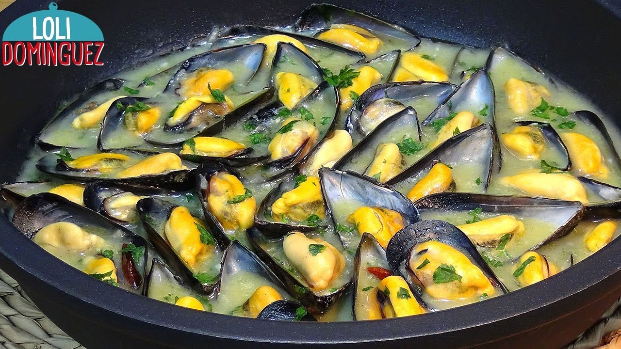 Mejillones en salsa verde, fáciles muy rápidos de preparar y saludables - Loli Domínguez