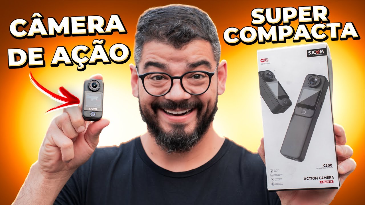 CAMERA DE AÇÃO SUPER COMPACTA E COM CAIXA CHEIA DE ACESSÓRIOS!  SJCAM C300 VALE A PENA?