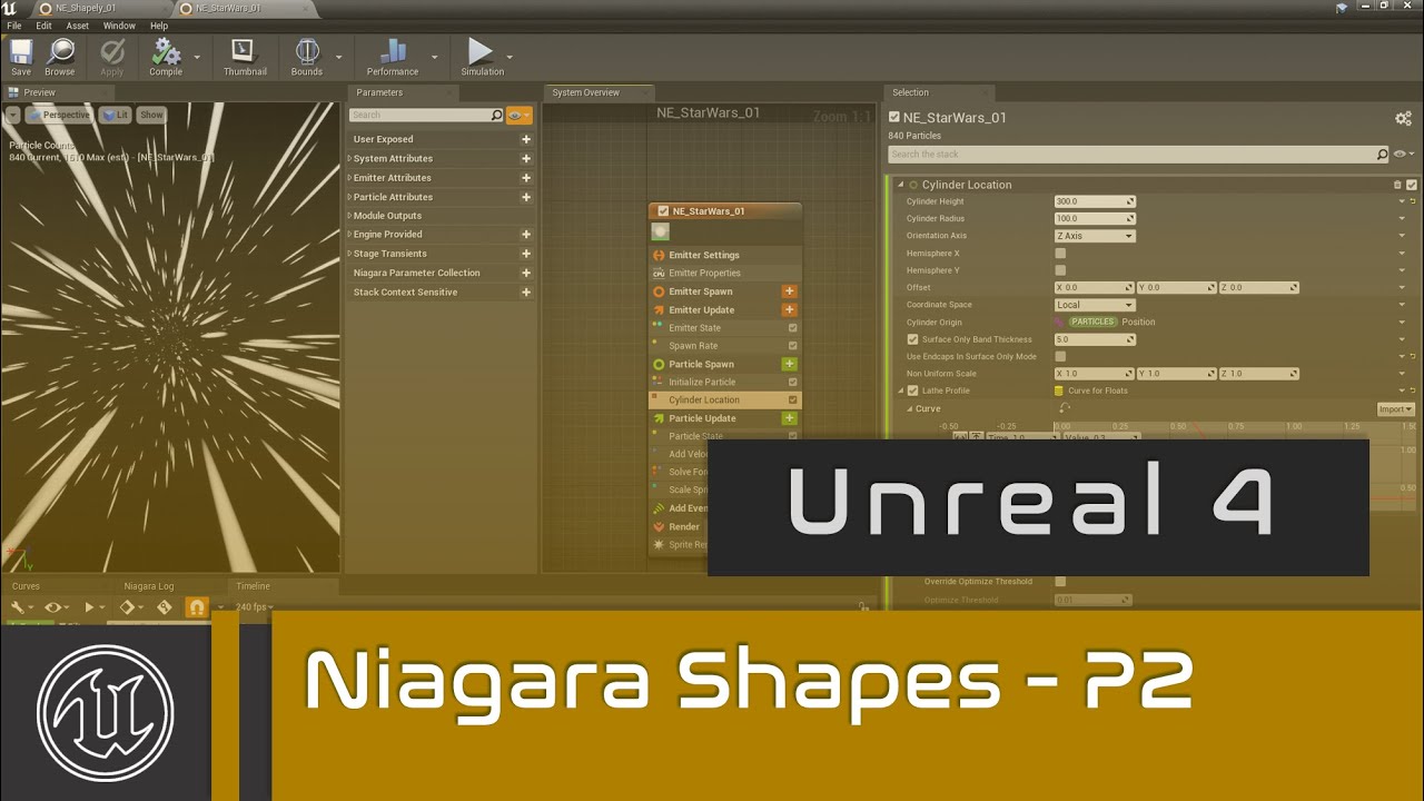 UE4 - Niagara Shapes and Surface - Part 2 - Star Wars