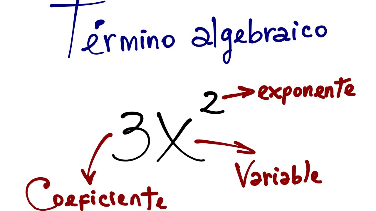 Término algebraico, coeficiente, variable, exponente