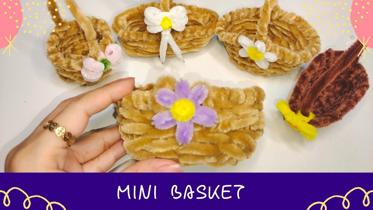 MINIATURE BASKET|DIY BASKET|MINI BASKET PIPE CLEANERS