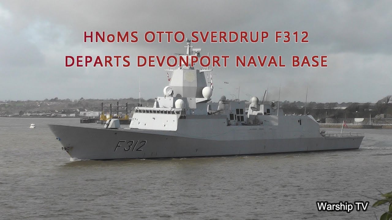 ROYAL NORWEGIAN NAVY HNoMS OTTO SVERDRUP F312 LEAVES DEVONPORT NAVAL BASE AT THE NARROWS 19-2-24