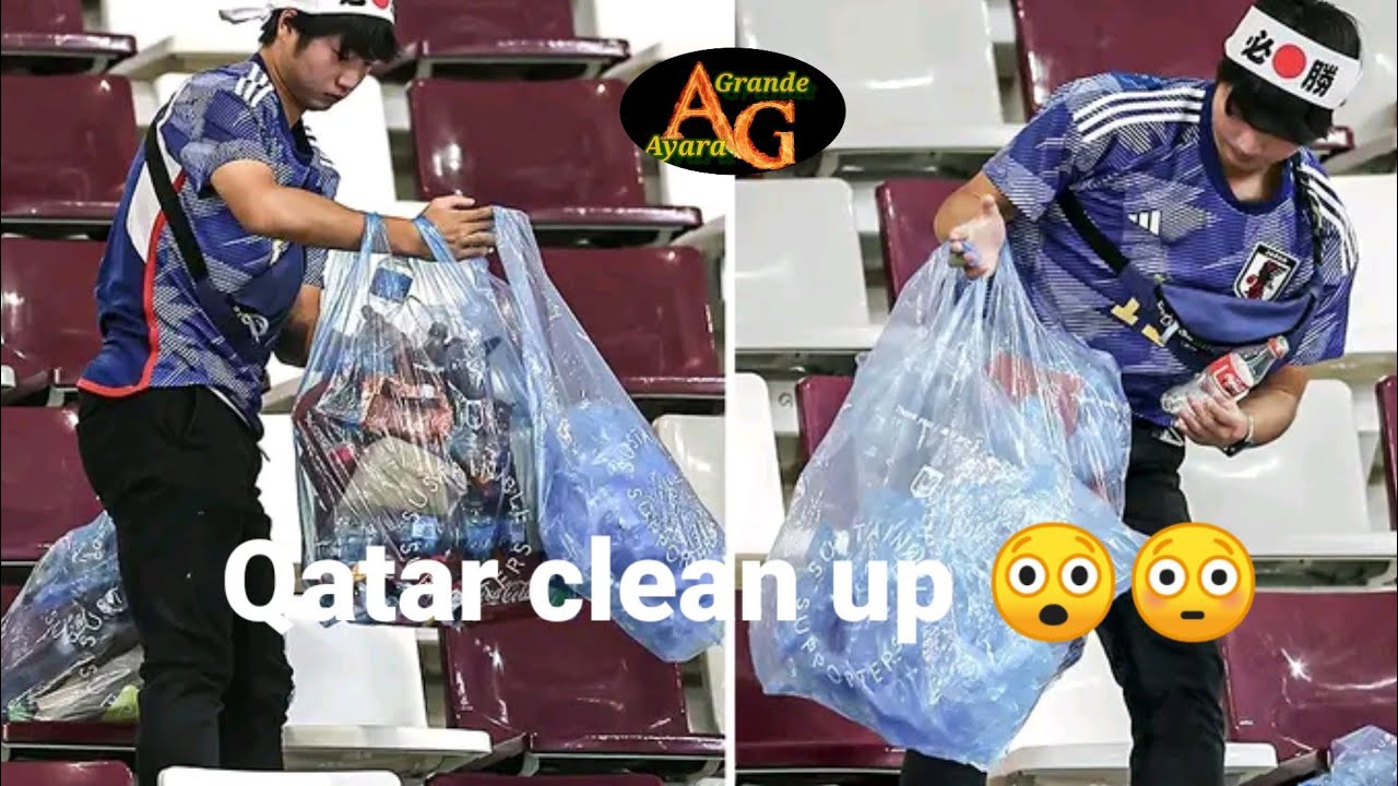😳😲 Moment Japanese fans Clean up stadium after Victory against Germany 🚨