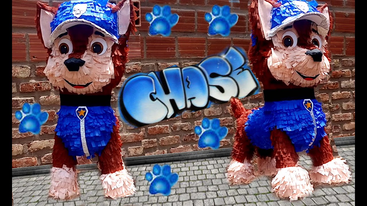 How to make Paw Patrol piñata, Piñata de Chase/decoración final