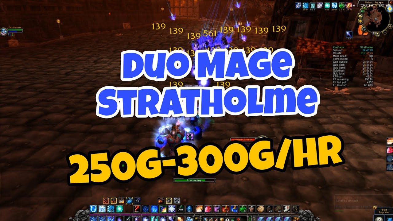 WoW TBC Anniversary (PTR)-DUO MAGES Strasholme Boost Lvl 60. 42kXP/Run(250-350g/hour)