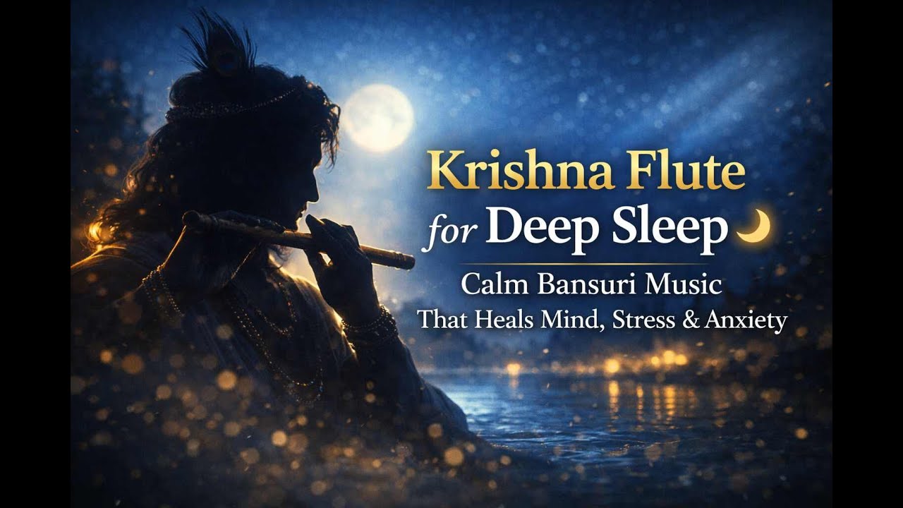 Krishna Flute for Deep Sleep 🌙 | Calm Bansuri Music That Heals Mind, Stress & Anxiety | visual dhun
