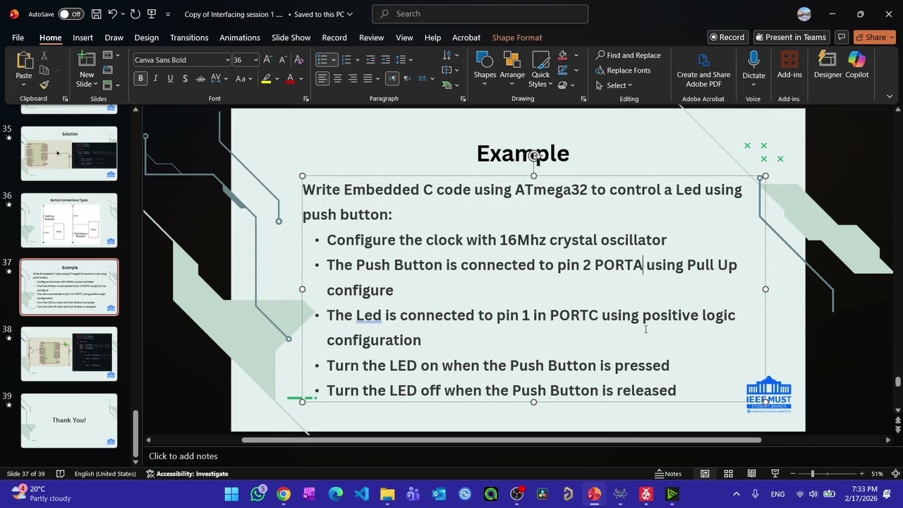 IEEE MUST last 3 slides of intro to ATmega32
