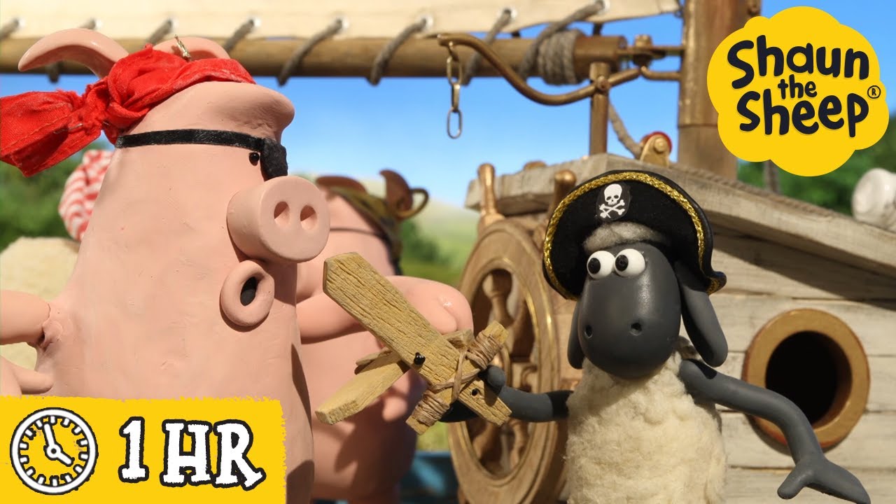 Shaun the Sheep 🐑 Pirate Sheep! - Cartoons for Kids 🐑 Full Episodes Compilation [1 hour]