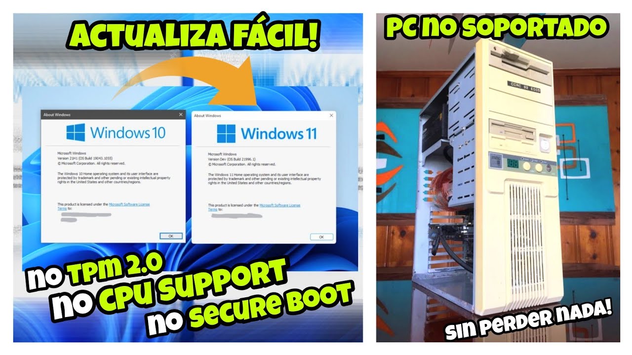 ОБНОВЛЕНИЕ С WINDOWS 10 ДО WINDOWS 11 БЕЗ ПОТЕРЯ НИЧЕГО НЕ ПОДДЕРЖИВАЕМОГО ПК, БЕЗ TPM 2.0