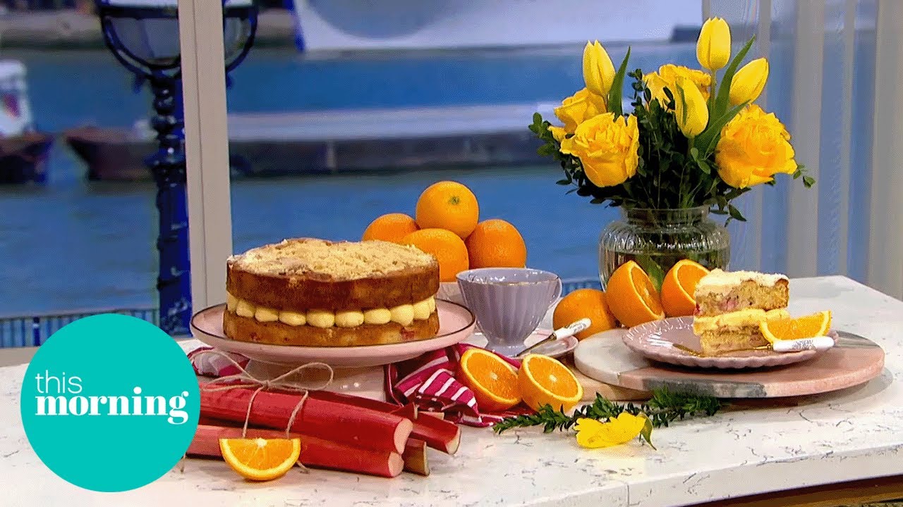 Juliet Sear’s Delicious Rhubarb & Custard Cake | This Morning