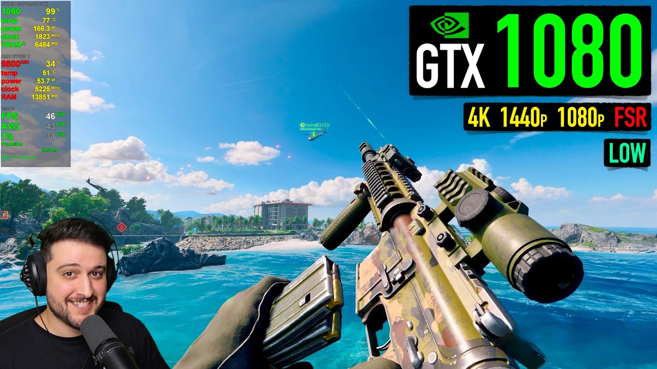 GTX 1080 &mdash; Battlefield 6 &mdash; Достойная производительность! (1080p, 1440p, 4K)