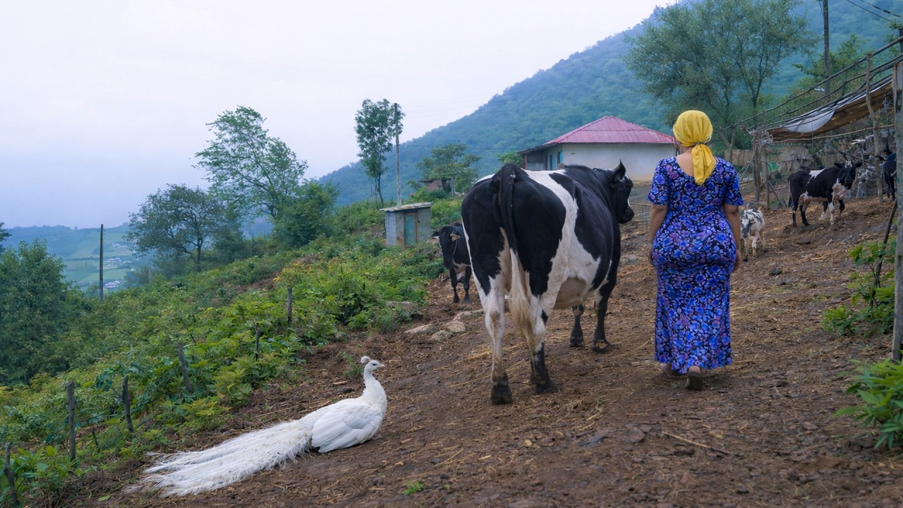 This Mountain Village in the Rain Feels Like Another World! 🌧️🐑