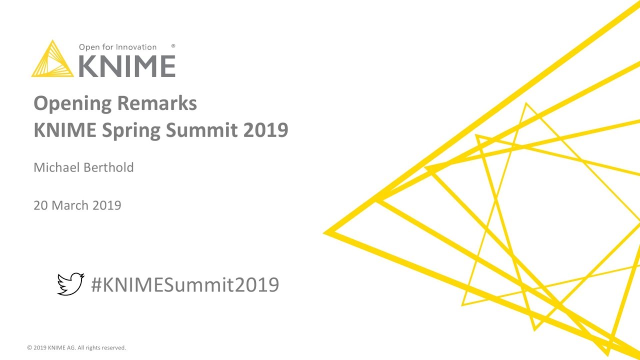 Opening Remarks at KNIME Spring Summit 2019