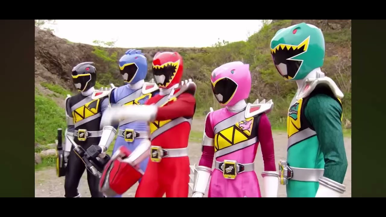 Dino Charge Rangers using the Dino Spike