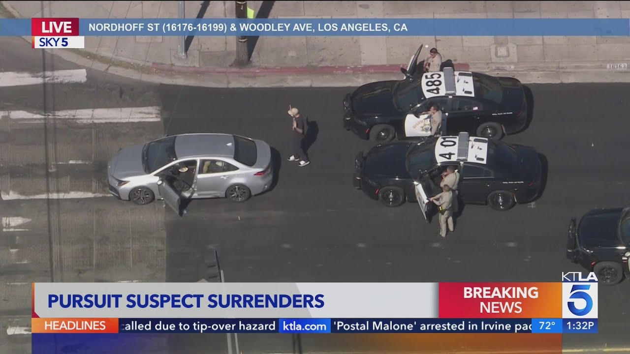 CHP detains pursuit suspect wanted for 'cellphone violation'