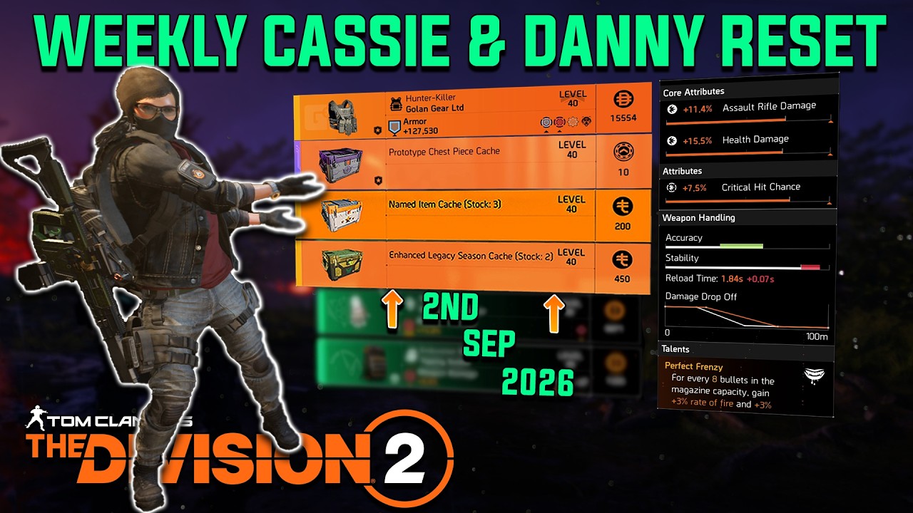 The Division 2 | 3 NAMED Caches at Danny! Cassie + Escalation Reset (Sep 2, 2026)