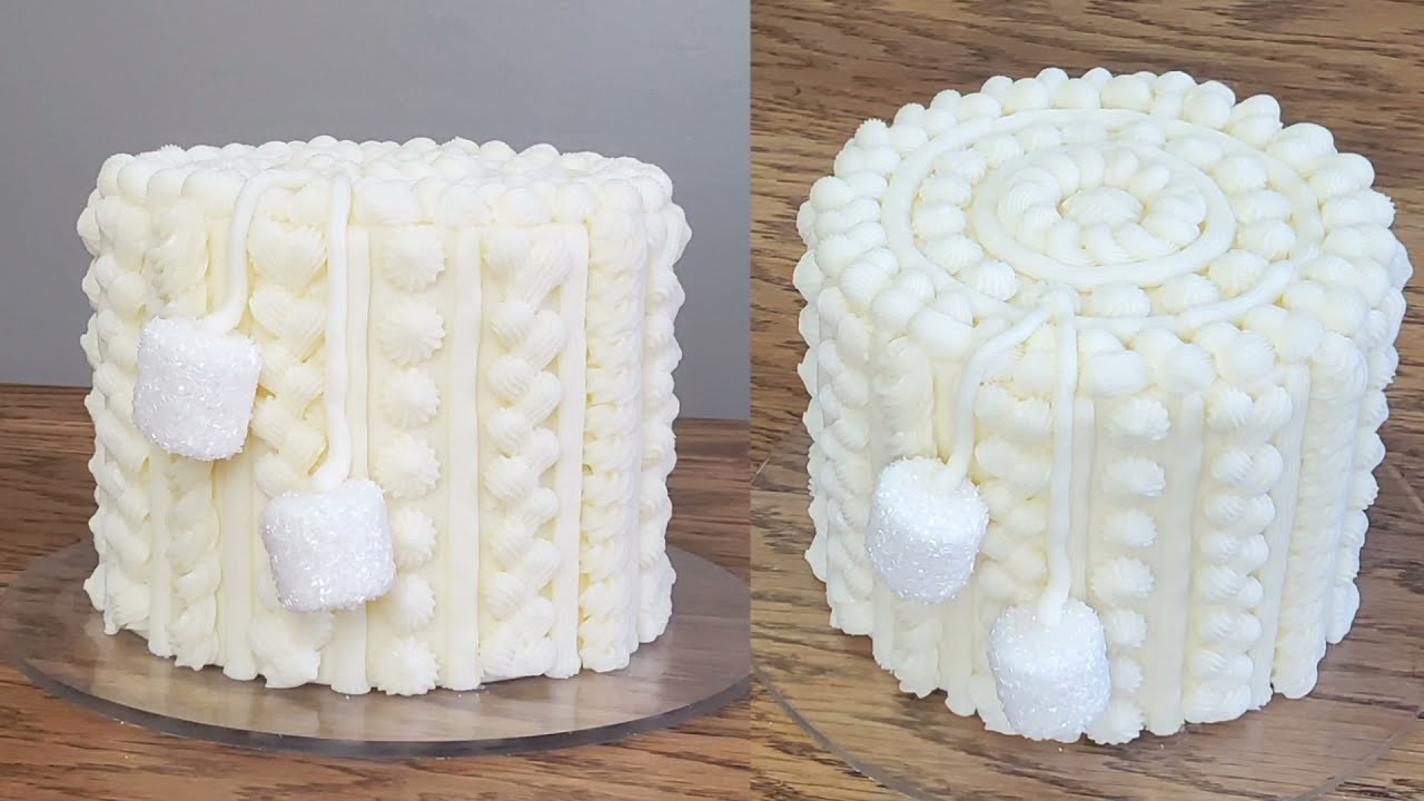 EASY Piped Buttercream Cable Knit Sweater Cake | Sweater Cake Part 2 | Cake Decorating Tutorial