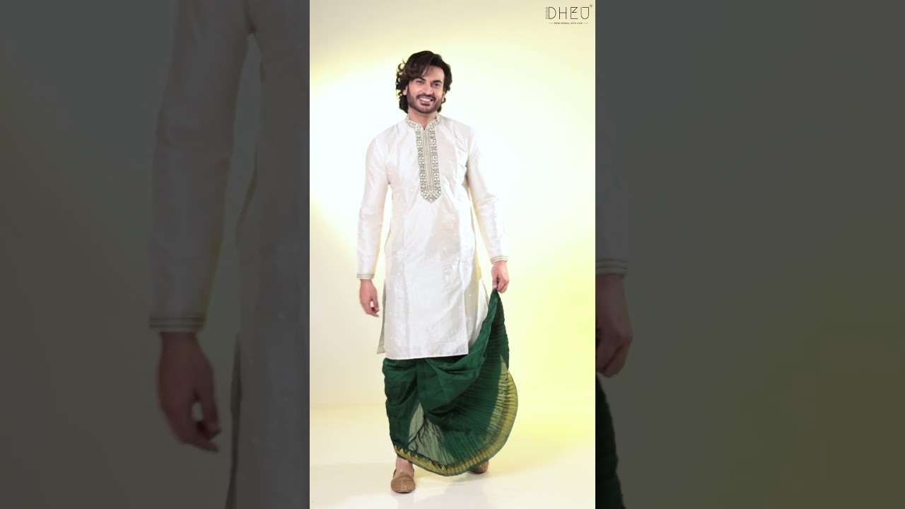 Dheu Exclusive Designer Premium Wedding Dhoti-Kurta set #dheu