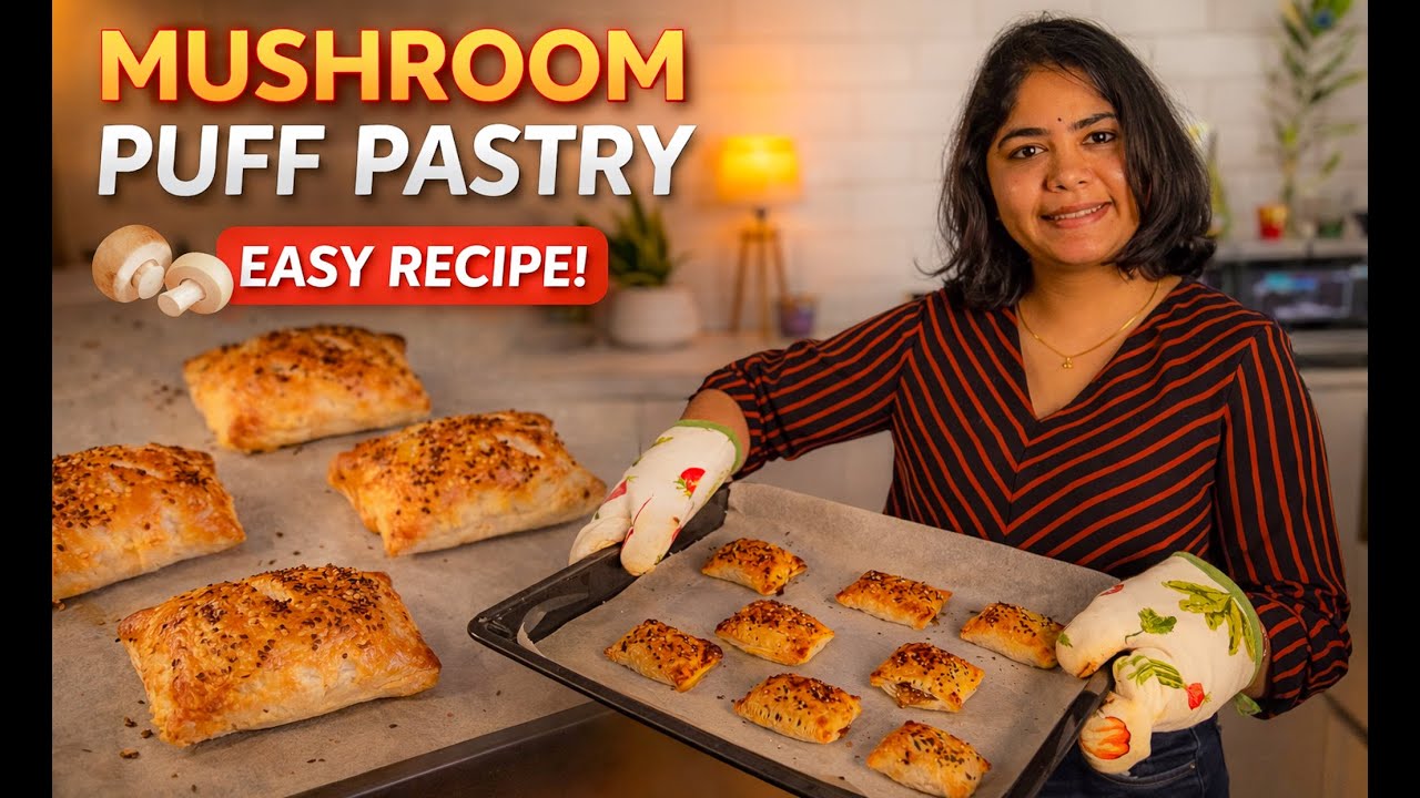 Mushroom Cheese Puff Pastry🍄🧀