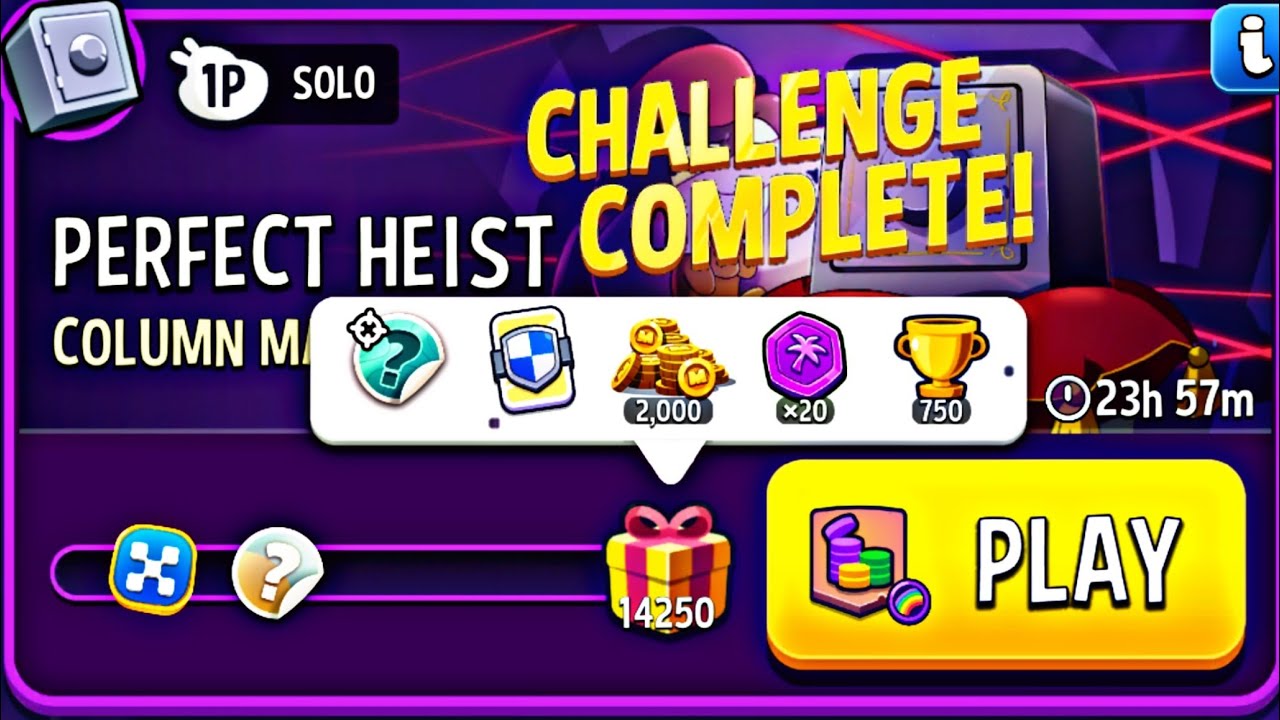 match masters column mania rainbow very easy solo challenge | perfect heist column mania solo