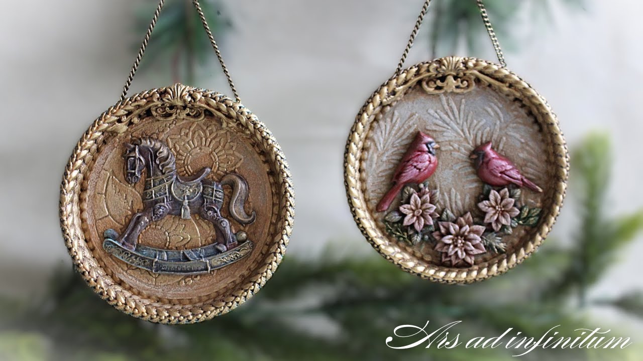 DIY. Christmas medallions in retro style. / Bożonarodzeniowe medaliony w stylu retro. Tutorial.