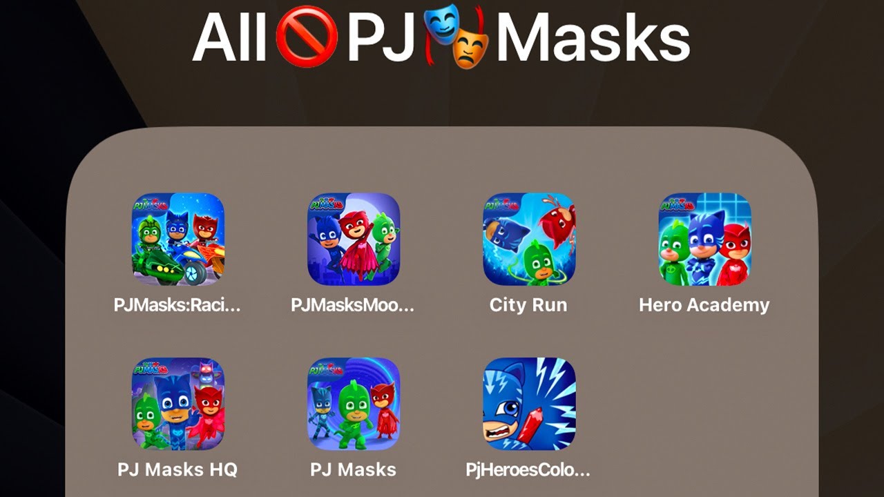 All 7 PJ Masks Mobile Games (iOS,Android) Racing Heroes,Moonlight Heroes,Super City Run,Hero Academy
