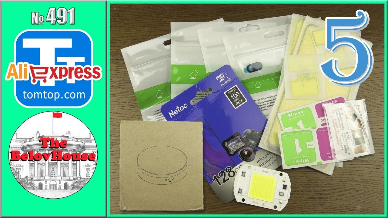 Распаковка 5 товаров из AliExpress и Tomtop. Китайская электроника.