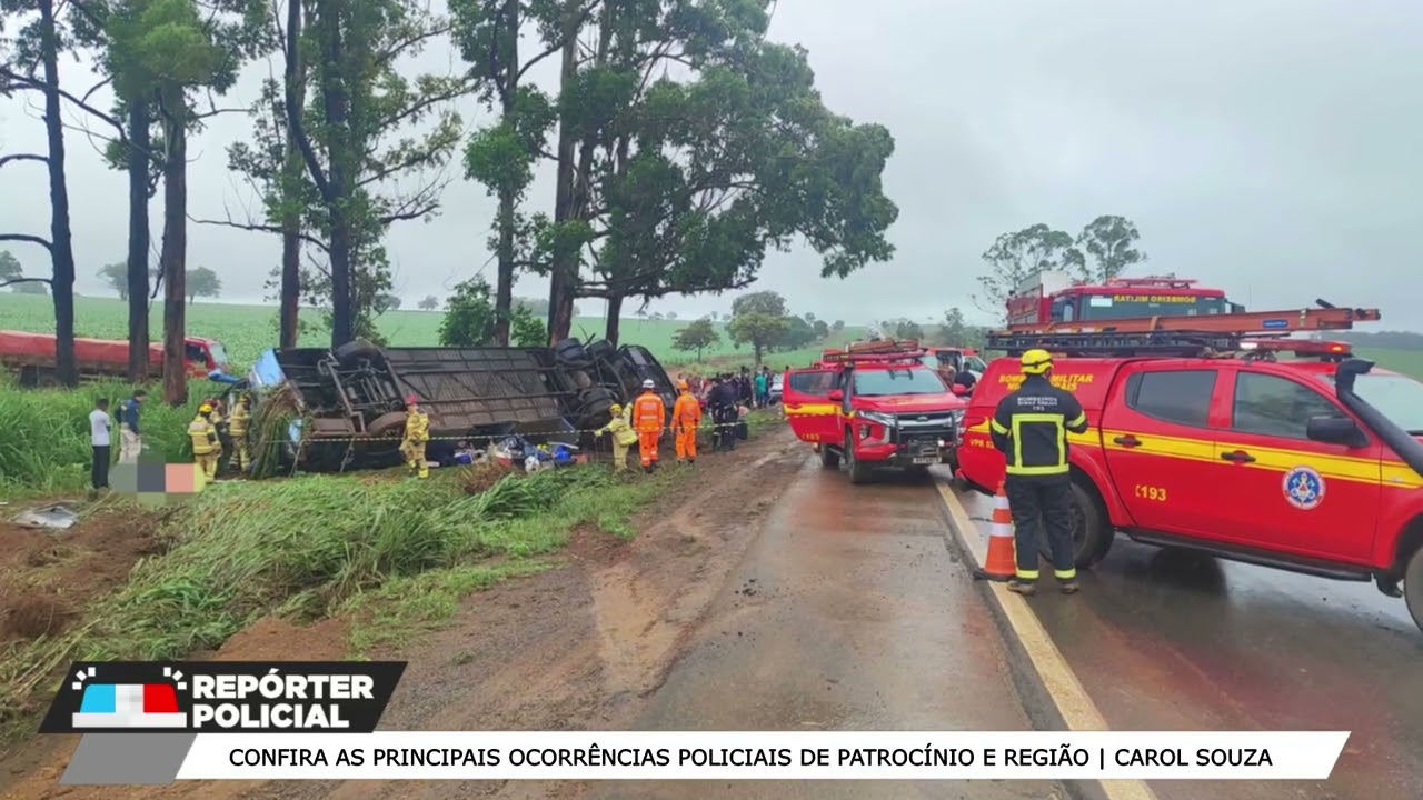 Grave acidente com ônibus deixa seis mortos e vários feridos na BR-365.