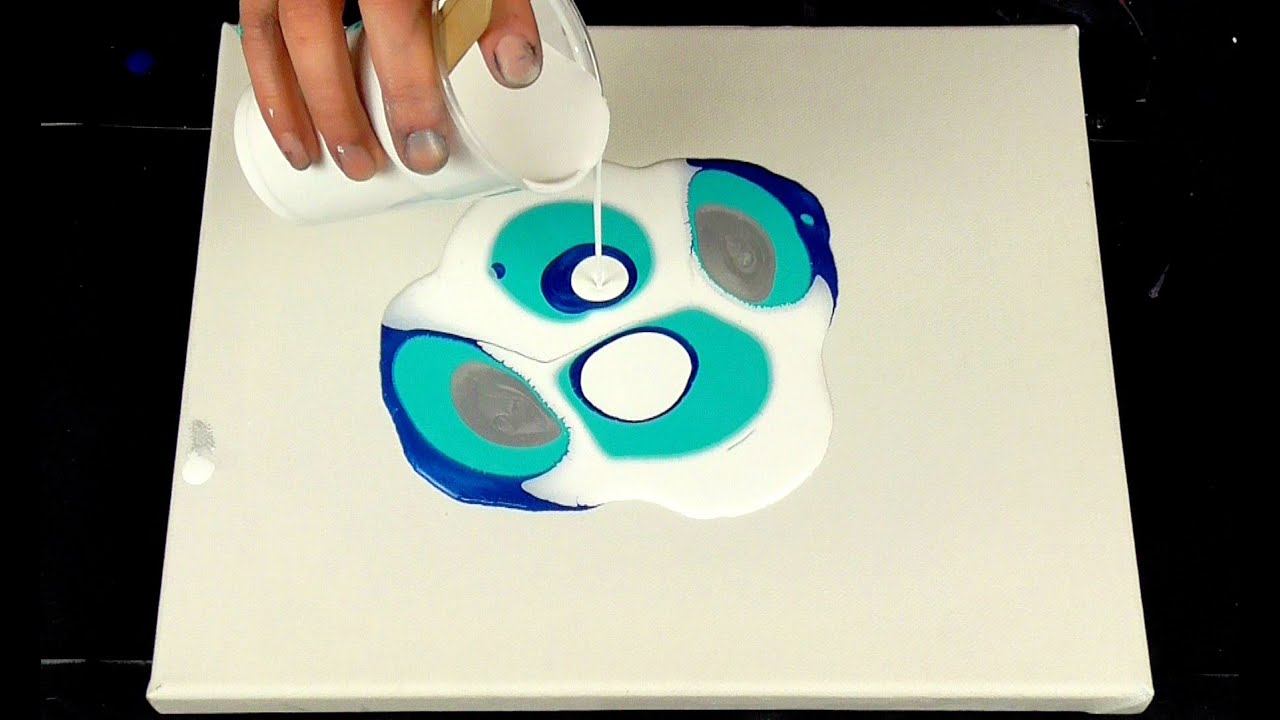 #129 FOUR Puddles Pour! Fluid Painting with Final Embellishments